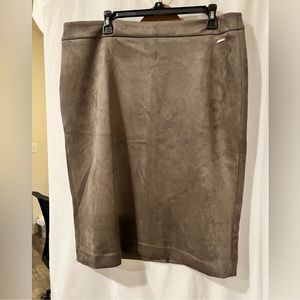 Tahari Faux Leather knee length skirt